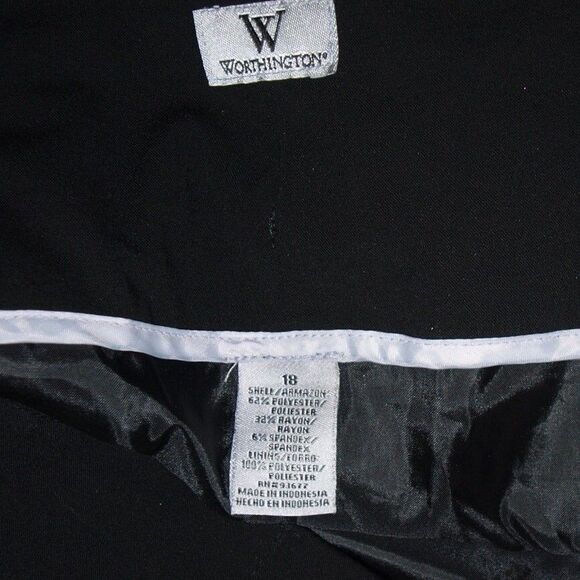 Worthington Women’s Size 18 Black A-Line Skirt Career Wear Knee Length - Picture 2 of 6